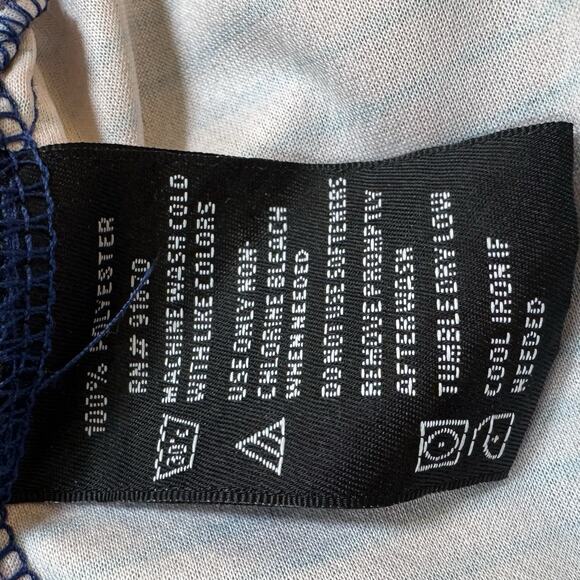 Pebble Beach Mens Large Dry-Luxe Performance Polo Shirt Blue Orange Ombre Stripe - Picture 9 of 10